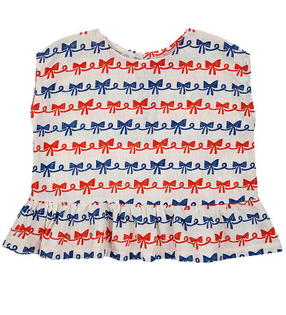 Bobo Choses Stuttermabolur - borði Bow - Offwhite