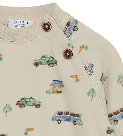 Hust and Claire Bluse - Allan - Französisch Oak m. Autos