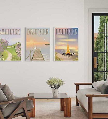 Vissevasse Veggspjald - 50x70 cm - Danmörk - Sankti Hans