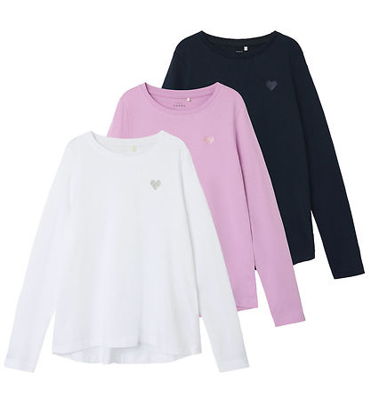 Name It Bluse - Noos - 3er-Pack - NkfVioline - M Wüstenblau/Rosa