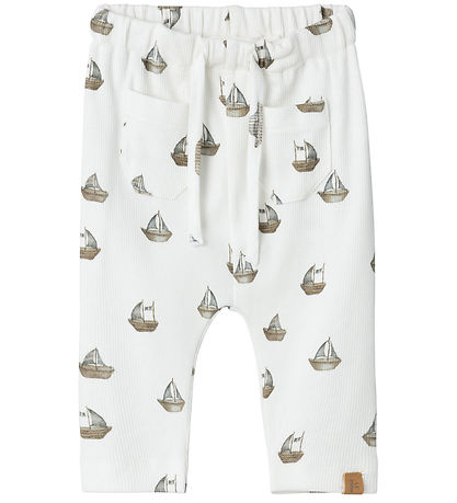 Lil' Atelier Trousers - Rib - NbmGavo - Coconut Milk/Boat