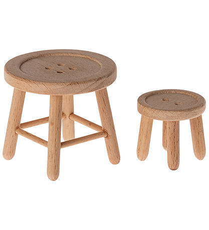 Maileg Miniature Table/Stool - Mouse - Wood