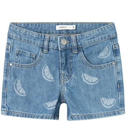 Name It Stuttbuxur - NkfRose - Denim Blue/CITRUS