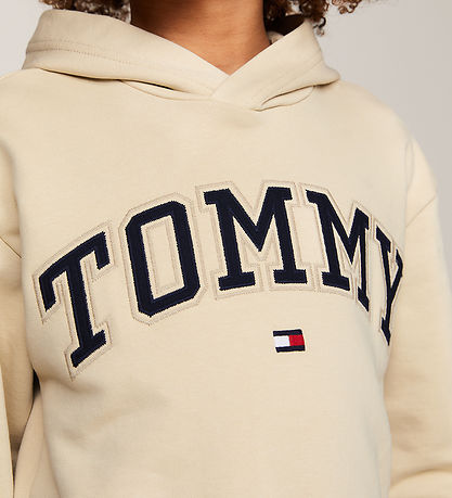Tommy Hilfiger Hettupeysa - Varsity Útsaumur - Country Ivory