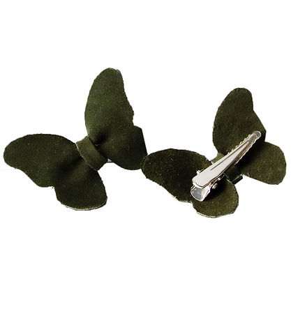Petit La Busch Haarschleife - Fliege - 2er-Pack - 6x4 cm - Olive