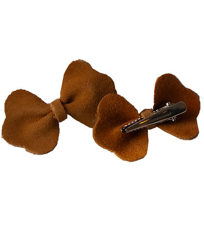 Petit La Busch Haarschleife - Bow - 2er-Pack - 6x4 cm - Kognac