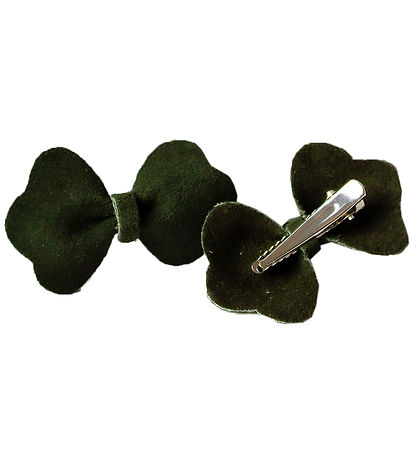 Petit La Busch Haarschleife - Bow - 2er-Pack - 6x4 cm - Olive