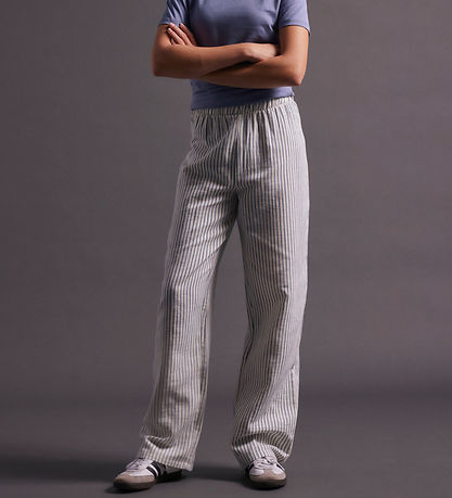 LMTD Trousers - NlfKaja - White Alyssum/Wild Wind Stripes