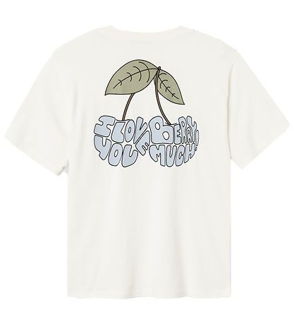 LMTD T-shirt - NlfKeeze - White Alyssum/Berry Print