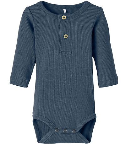 Name It Bodysuit L/æ - Noos - Rib - NbmKab - Bering Sea/Melange