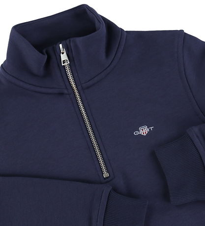 GANT Peysa - Shield Hálf rennilás - Evening Blue