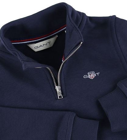 GANT Sweatshirt - Shield Half Zip - Evening Blue
