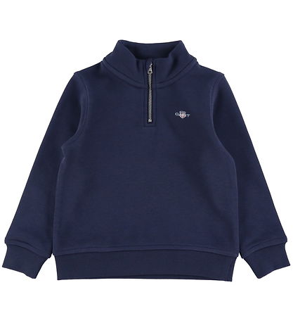 GANT Sweatshirt - Shield Half Zip - Evening Blue