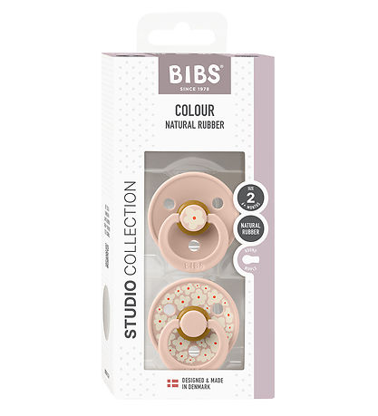 BIBS Colour Pacifiers - 2-Pack - Size 2 - Round - Jasmin - Blush
