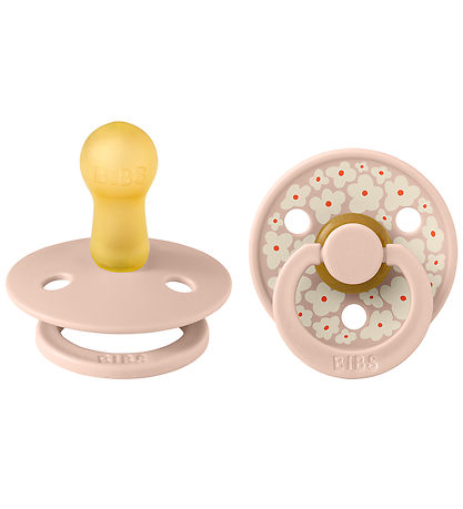 BIBS Colour Pacifiers - 2-Pack - Size 2 - Round - Jasmin - Blush