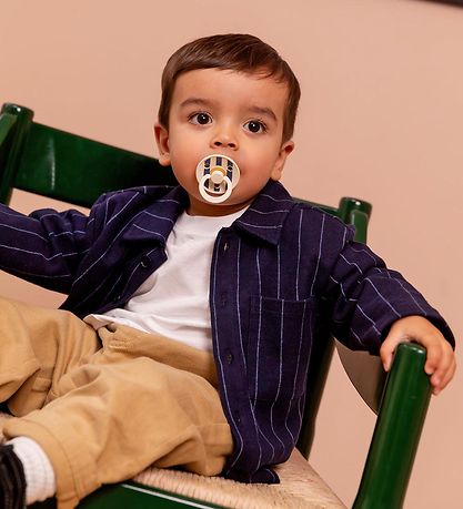 BIBS Colour Pacifiers - 2-Pack - Size 2 - Round - Ivory/Steel Bl