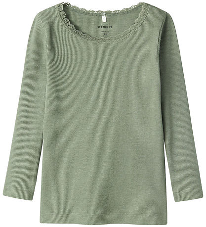 Name It Blouse - Noos - Rib - NmfKab - Lily Pad/Melange