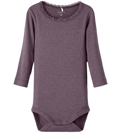 Name It Bodysuit L/æ - Noos - Rib - NbfKab - Arctic Dusk/Melange