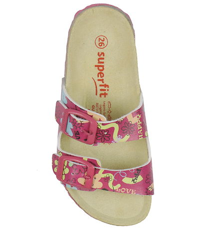 Superfit Sandaler - Fussbett toffel - Rosa m. Tryck