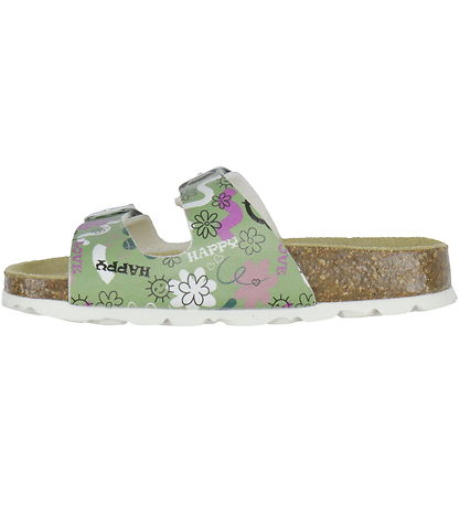 Superfit Sandalen - Fussbettpantoffel - Grün m. Print