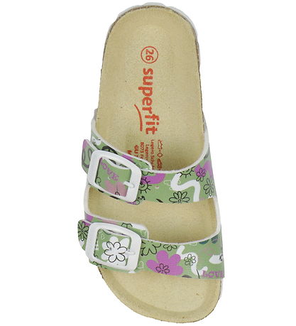 Superfit Sandalen - Fussbettpantoffel - Grün m. Print