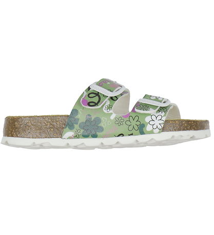 Superfit Sandalen - Fussbettpantoffel - Grün m. Print