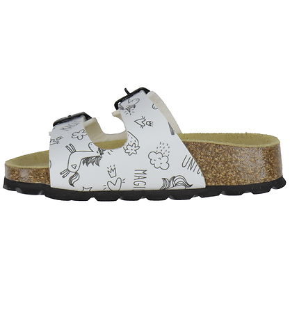 Superfit Sandals - Fussbett slipper - White/Black w. Print