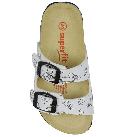 Superfit Sandals - Fussbett slipper - White/Black w. Print