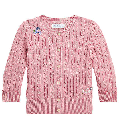 Polo Ralph Lauren Cardigan - Prjónað - Kitlað Bleikt M. Blóm