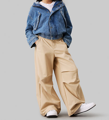 Calvin Klein Buxur - Fallhlíf - Pale Khaki