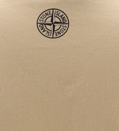 Stone Island Stuttermabolur - Natural Drapplitað M. Svart