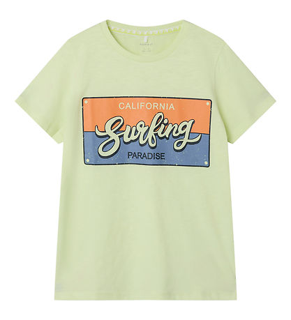 Name It Stuttermabolur - NkmPffrídagur - Skær grænt Cream