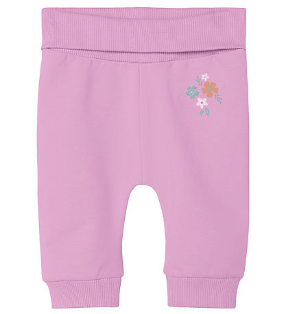 Name It Joggingbuxur - NbfVrillie - Pastel Lavender/Blóm
