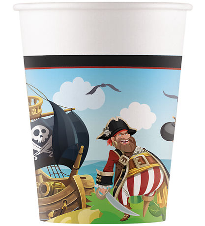 Decorata Party Kartonnen mok - 8-pack - 200 ml - IJsland Pirates
