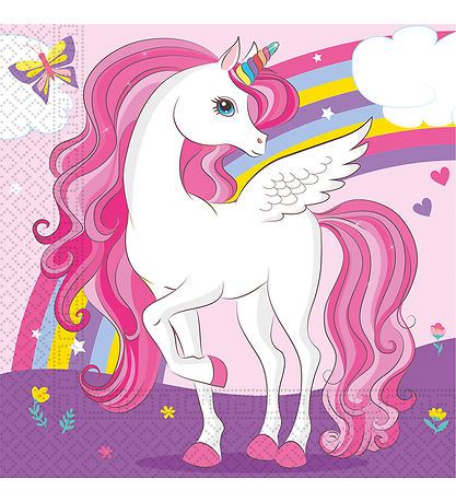 Decorata Party Napkins - 20-pack - 33x33 cm - Unicorn Rainbow