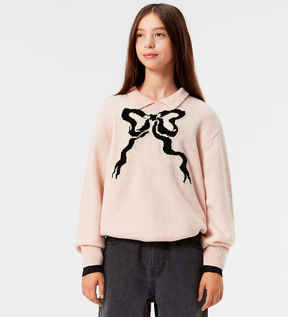 Molo Blouse - Knitted - Wool/Acrylic - Gerd - Petal Blush w. Bow