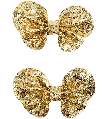Sofie Schnoor Haarschleife - 2er-Pack - 7x4,5 cm - Gold Glitter