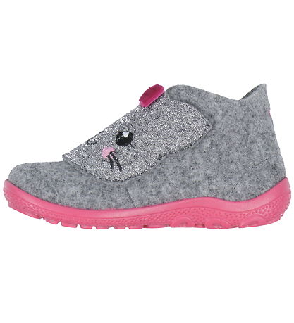 Superfit Slippers - Wool - Happy - Grey/Pink