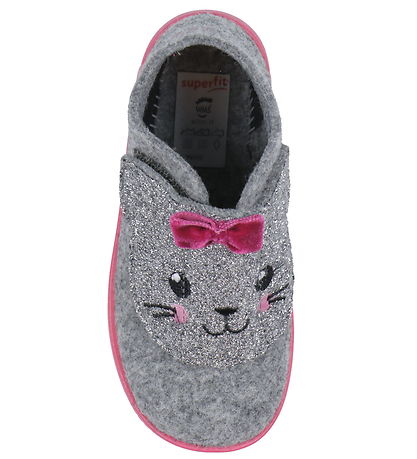Superfit Slippers - Wool - Happy - Grey/Pink