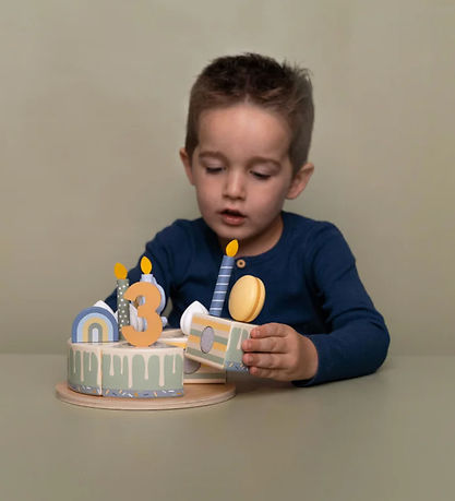 Little Dutch Födelsedagstårta - 26 Delar - Trä - Blå