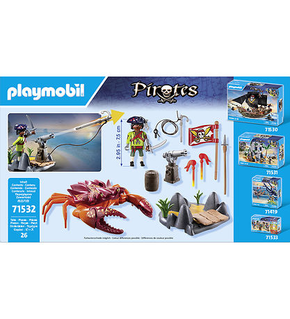 Playmobil Pirates - Kampen mot jättekrabban - 71532 - 26 Delar