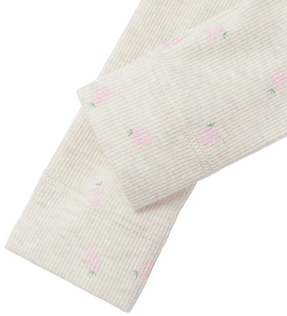 Name It Leggings - Rib - NbfDabua - Peyote Melange w. Strawberry