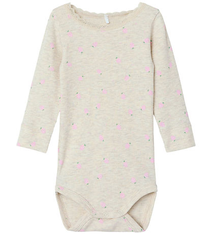 Name It Bodysuit L/æ - Rib - NbfDabua - Peyote Melange w. Strawb