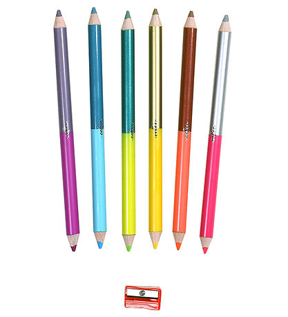 Eeboo Colouring Pencils w. Sharpener - Jumbo - 6 pcs - Robot