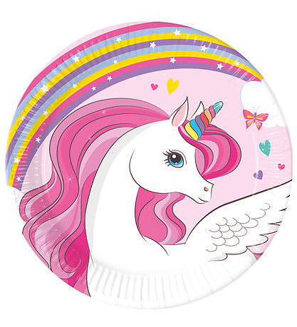 Decorata Party Cardboard plates - 8-Pack - 19.5 cm - Unicorn Rai