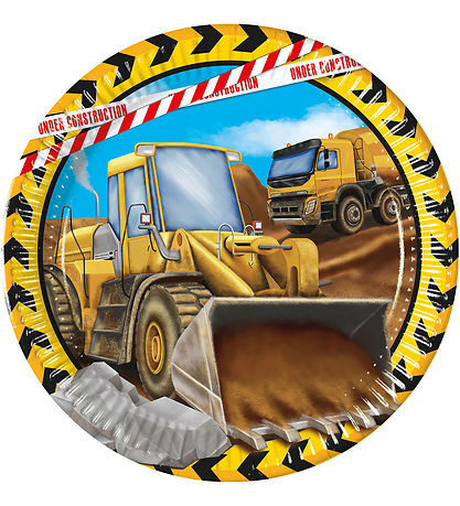 Decorata Party Cardboard plates - 8-Pack - 23 cm - Construction