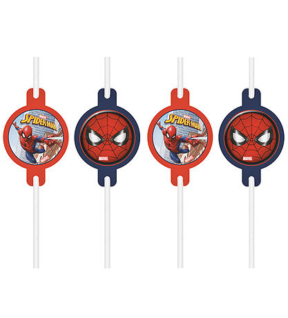 Decorata Party Strohhalme - 4er-Pack - Spider-Man Verbrechensbek