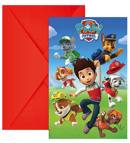 Decorata Party Inbjudningar - 6-pack - Paw Patrol Klar Foder Act