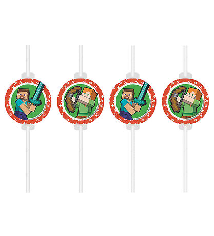 Decorata Party Straws - 4-Pack - Minecraft