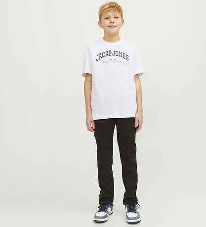 Jack & Jones Stuttermabolur - JjeCaleb - White